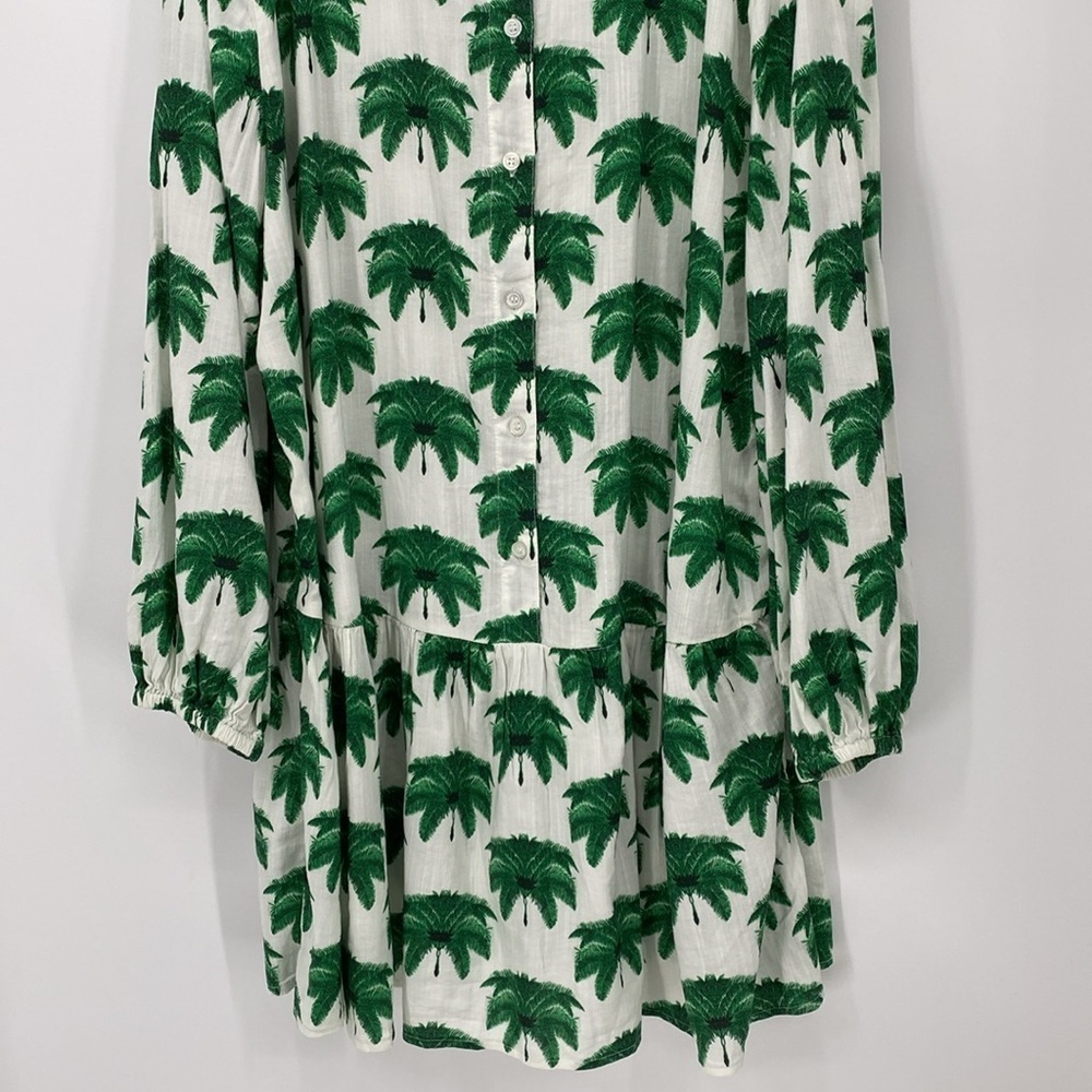 H&M White and Green Tropical Print Dress XL NWT - Picture 4 of 13